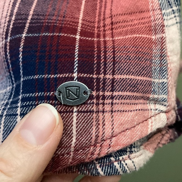 Noble Outfitters 100% cotton flannel pink plaid button downn shirt. - Picture 3 of 6